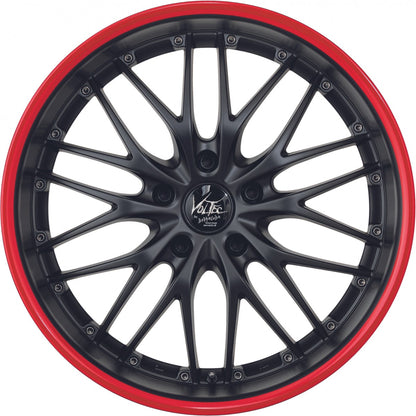 Barracuda Voltec T6 mattblack PureSports / Color Trim rot Alufelge 8x19 Zoll ET40 LK 5x114.3 ML73.1 – Bild 2