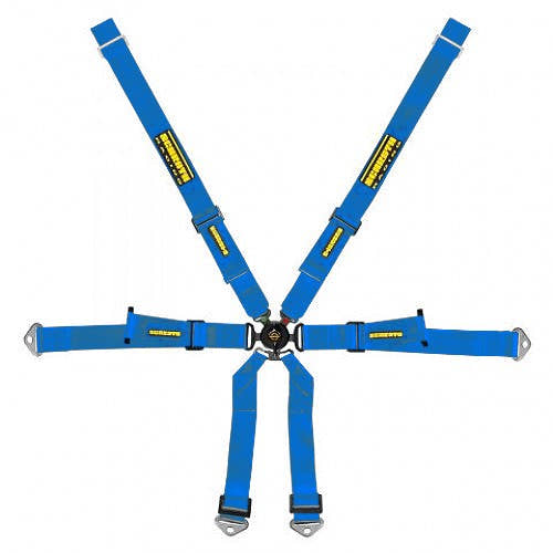 Schroth Profi Porsche 981 2x2 blau mit schwarz/gelbem SCHROTH RACING Logo HANS