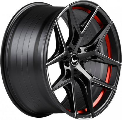 Barracuda Razzer mattblack undercut trimline rot PureSports gefräst Alufelge 10x20 Zoll ET35 LK 5x112 ML73.1 – Bild 3