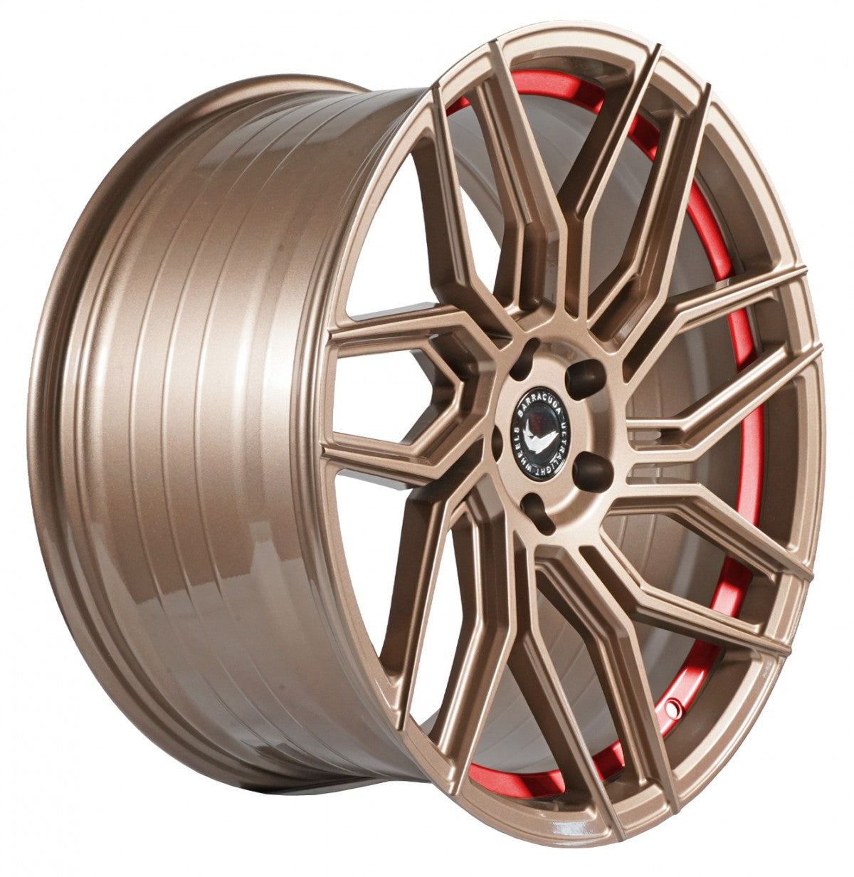 Barracuda Dragoon higloss-bronze undercut trimline red Alufelge 8.5x19 Zoll ET38 LK 5x112 ML73.1 – Bild 3