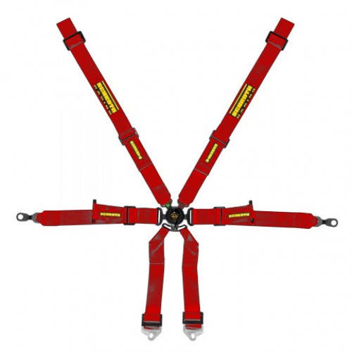Schroth Profi Porsche 996/997 2x2 Pull Down rot mit schwarz/gelbem SCHROTH RACING Logo HANS