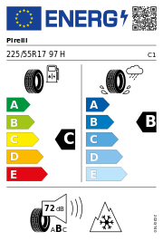 Pirelli Winter Sottozero 3 R-F (*) (MOE) 3PMSF DEMO 225/55 R17 97H – EU-Reifenlabel
