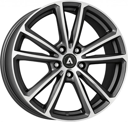 Akoni AK03 graphite matt polished Alufelge 7x17 Zoll ET49 LK 5x112 ML57.1