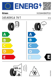 Riken Snowtime B2 3PMSF DOT22 165/65 R14 79T DOT DOT22 – EU-Reifenlabel