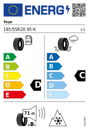 Toyo Snowprox S 954 XL 3PMSF DEMO 195/55 R20 95H – EU-Reifenlabel