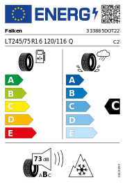Falken Wildpeak A/T AT3WA 3PMSF DOT22 245/75 R16 120/116Q DOT DOT22 – EU-Reifenlabel