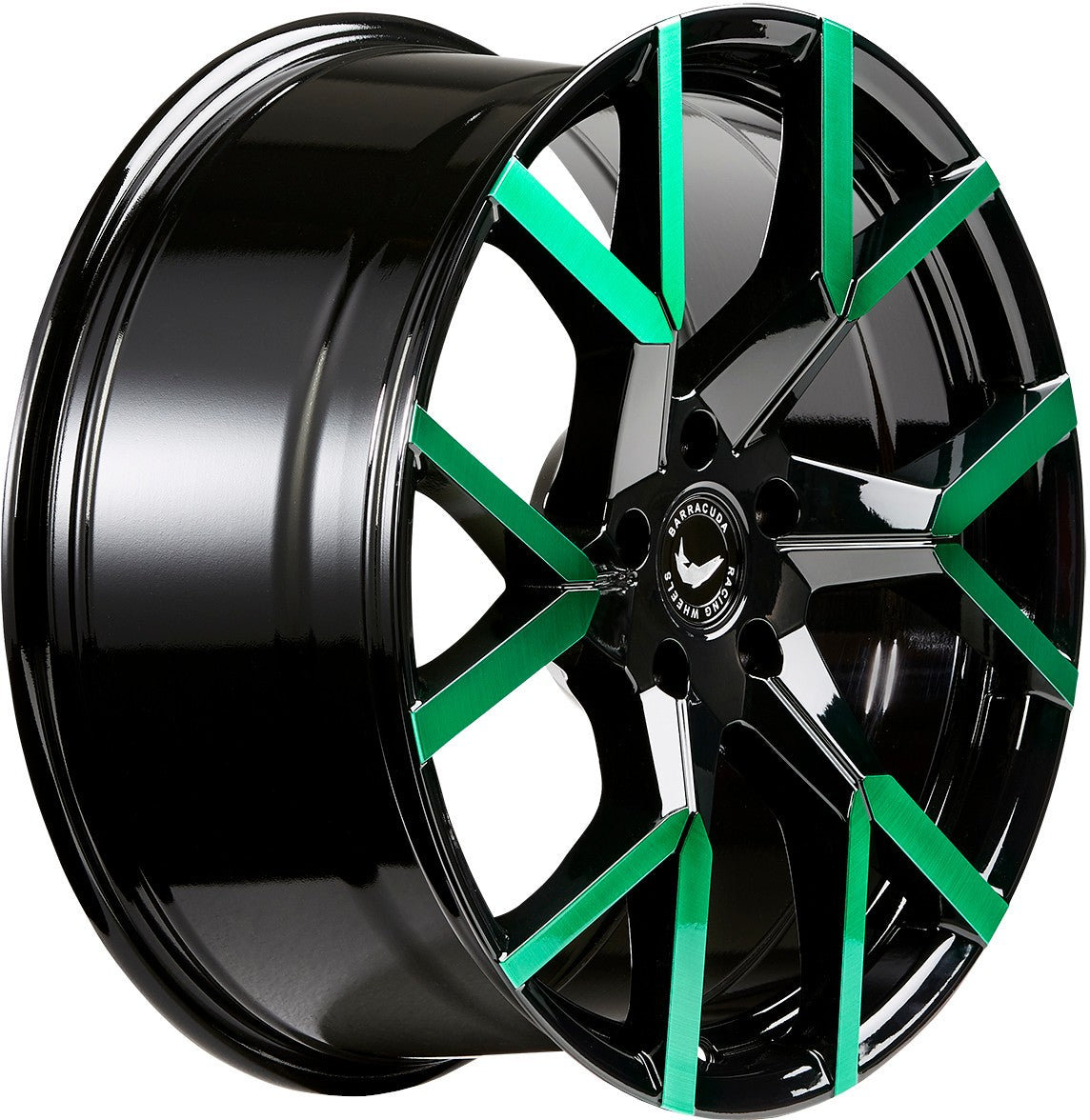 Barracuda Tzunamee EVO black gloss flashgreen Alufelge 8.5x19 Zoll ET40 LK 5x108 ML73.1 – Bild 3