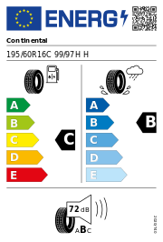 Continental ContiVanContact 100 DOT18 195/60R16C 99/97HH DOT DOT18 – EU-Reifenlabel