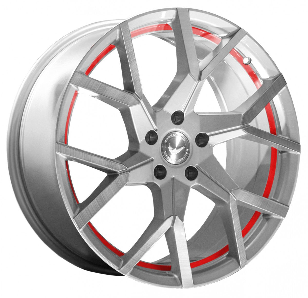 Barracuda Tzunamee EVO silver brushed undercut trimline red Alufelge 8.5x19 Zoll ET35 LK 5x108 ML73.1