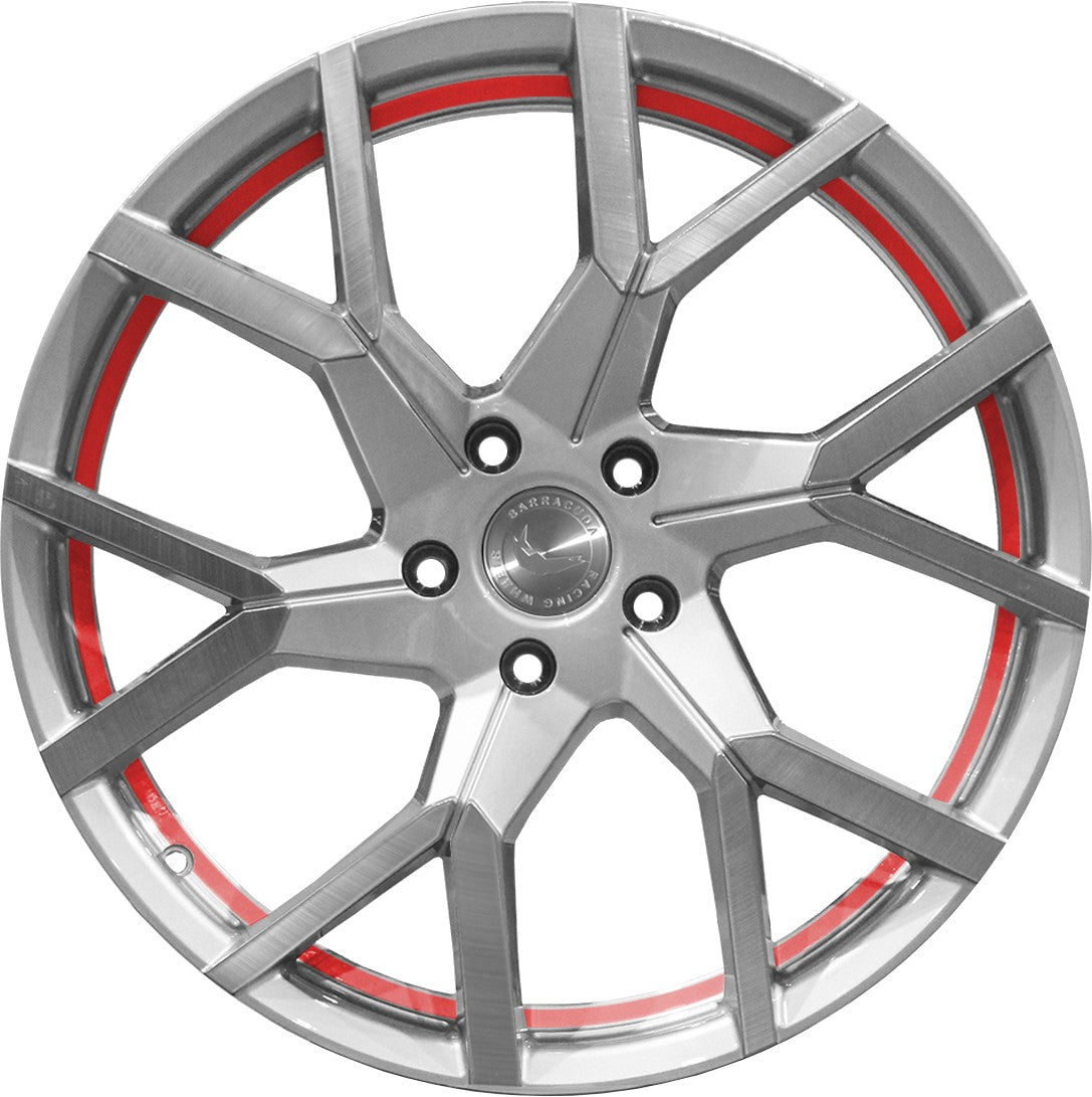 Barracuda Tzunamee EVO silver brushed undercut trimline red Alufelge 8.5x19 Zoll ET35 LK 5x108 ML73.1 – Bild 2