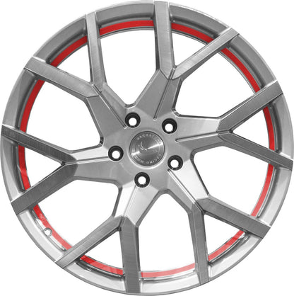 Barracuda Tzunamee EVO silver brushed undercut trimline red Alufelge 8.5x19 Zoll ET35 LK 5x108 ML73.1 – Bild 2