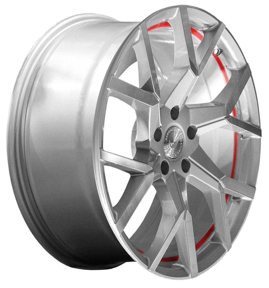Barracuda Tzunamee EVO silver brushed undercut trimline red Alufelge 8.5x19 Zoll ET35 LK 5x108 ML73.1 – Bild 3