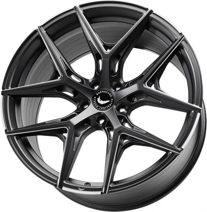 Barracuda Razzer mattblack PureSports gefräst Alufelge 9.5x21 Zoll ET27 LK 5x112 ML73.1 – Bild 5