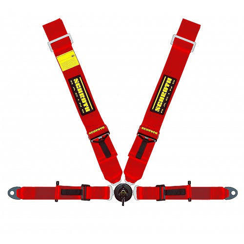 Schroth Lotus II asm rot mit schwarz/gelbem SCHROTH RACING Logo links