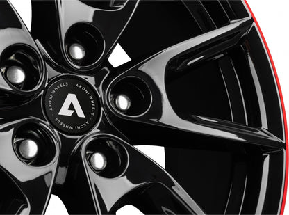 Akoni AK09 black glossy rim red Alufelge 8x19 Zoll ET45 LK 5x108 ML72.5 – Bild 4
