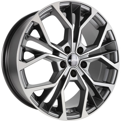 GMP Matisse anthracite matt diamond 7x17 ET45 - LK4/100 ML73.1
