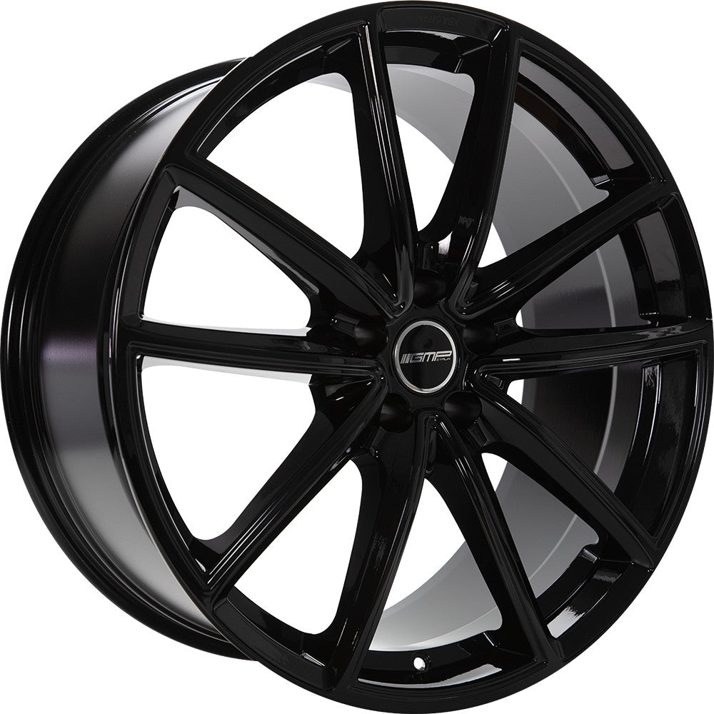 GMP Titan black glossy 9.5x22 ET65 - LK5/130 ML71.6