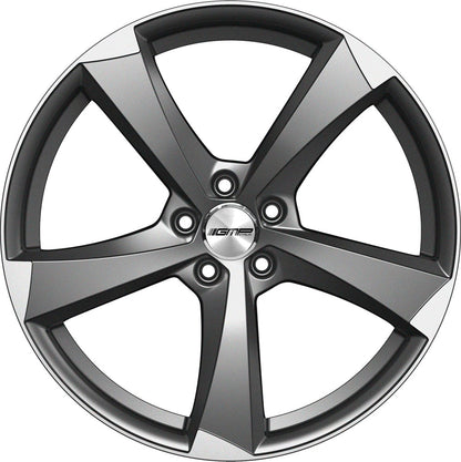 GMP Ican matt anthracite polished 7.5x17 ET35 - LK5/100 ML57.1