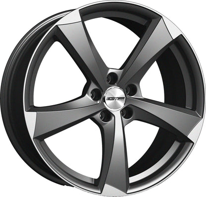 GMP Ican matt anthracite polished 7.5x18 ET35 - LK5/112 ML66.5