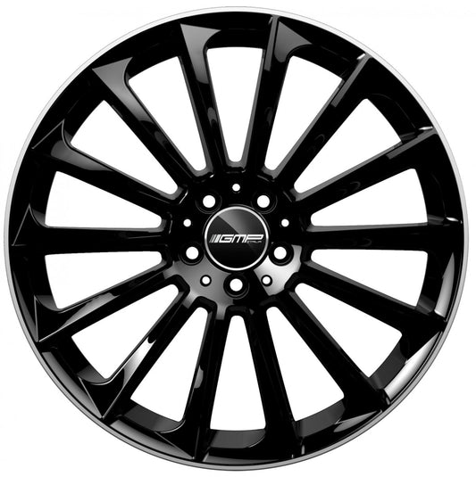 GMP Stellar black polished lip 9x18 ET35 - LK5/112 ML66.6