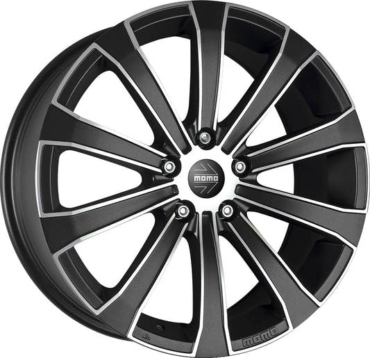 Momo Europe matt black diamond cut Alufelge 8x17 Zoll ET40 LK 5x115 ML70.2