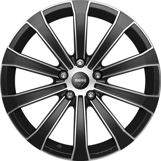 Momo Europe matt black diamond cut Alufelge 8x17 Zoll ET40 LK 5x115 ML70.2 – Bild 2