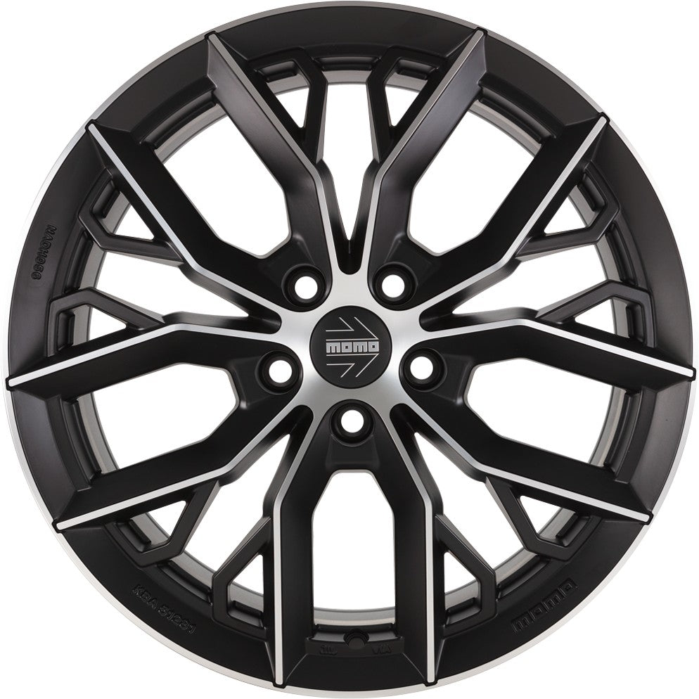 Momo Massimo matt black diamond cut 8x18 ET42 - LK5/108 ML72