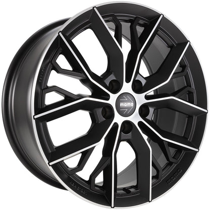 Momo Massimo matt black diamond cut 8x18 ET40 - LK5/114.3 ML72.3