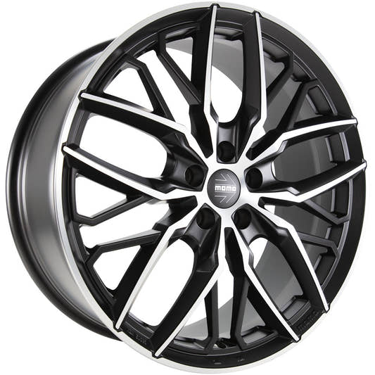 Momo Spider matt black diamond cut Alufelge 8.5x19 Zoll ET48 LK 5x112 ML72.3