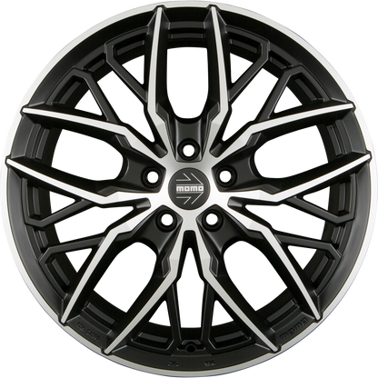 Momo Spider matt black diamond cut Alufelge 9.5x19 Zoll ET35 LK 5x112 ML79.6 – Bild 3