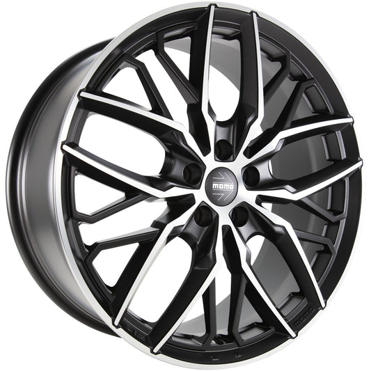 Momo Spider matt black diamond cut 8.5x20 ET35 - LK5/112 ML79.6