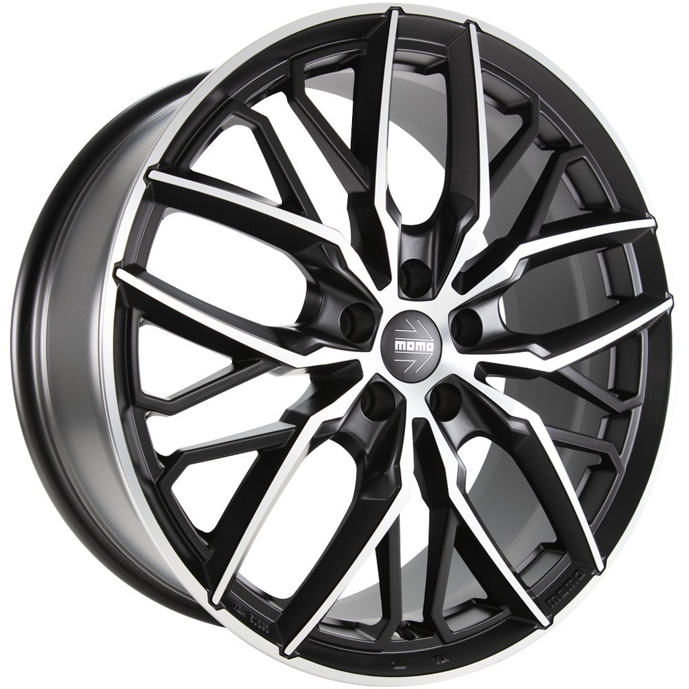 Momo Spider matt black diamond cut 8.5x20 ET35 - LK5/120 ML72.6