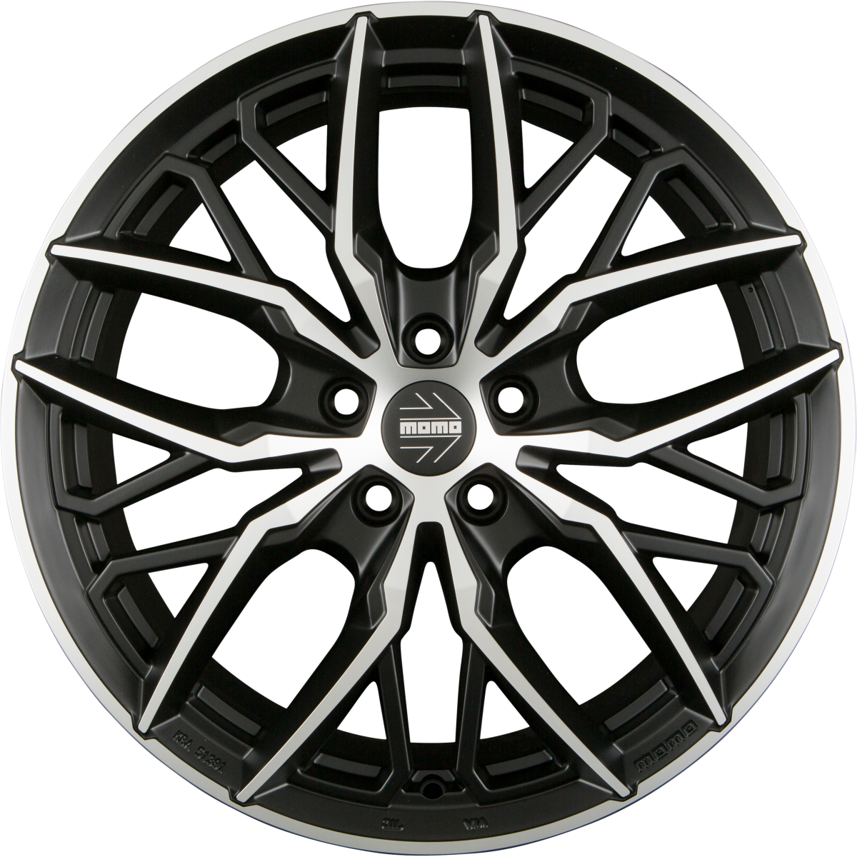 Momo Spider matt black diamond cut Alufelge 10x20 Zoll ET35 LK 5x120 ML72.6 – Bild 3
