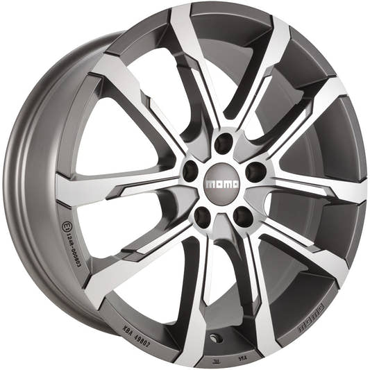 Momo Quantum EVO matt anthracite diamond cut Alufelge 7x17 Zoll ET42 LK 5x114.3 ML72.3