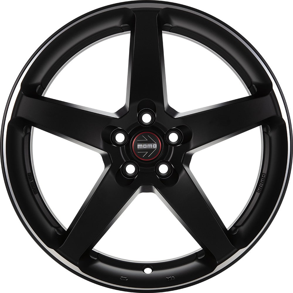 Momo Five black matt polish 8x18 ET42 - LK5/112 ML72.3