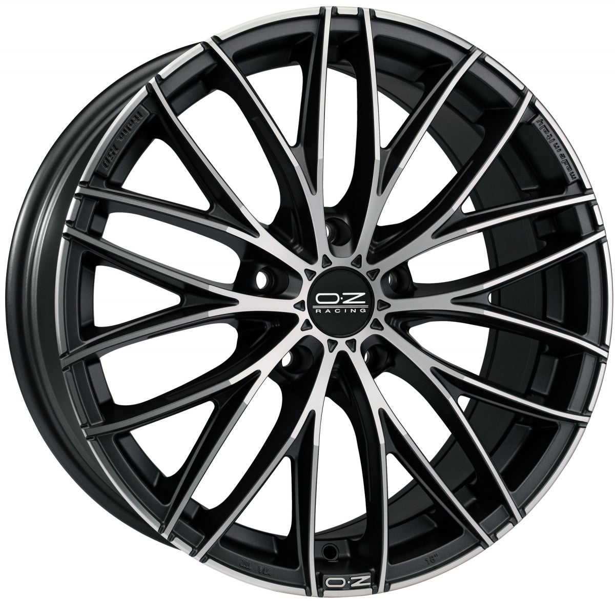 OZ Italia 150 matt dark graphite polished 8x18 ET48 - LK5/112 ML75