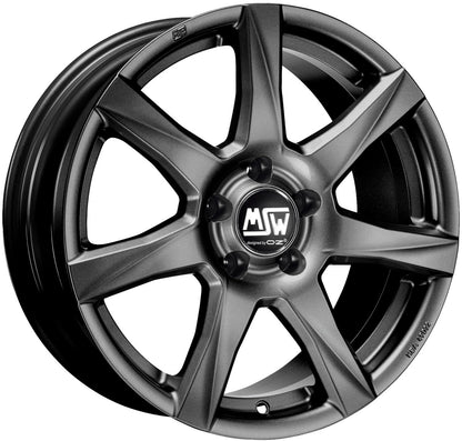 MSW 77 matt dark grey Alufelge 5x14 Zoll ET35 LK 5x100 ML57.06