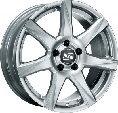 MSW 77 full silver Alufelge 7x16 Zoll ET48 LK 5x112 ML66.46