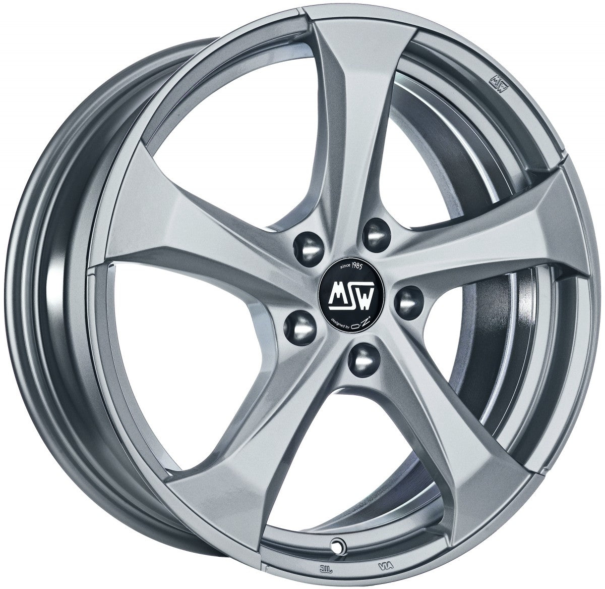 MSW 47 full silver Alufelge 8x18 Zoll ET38 LK 5x105 ML56.56