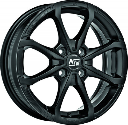 MSW X4 matt black Alufelge 6x16 Zoll ET40 LK 4x100 ML63.3