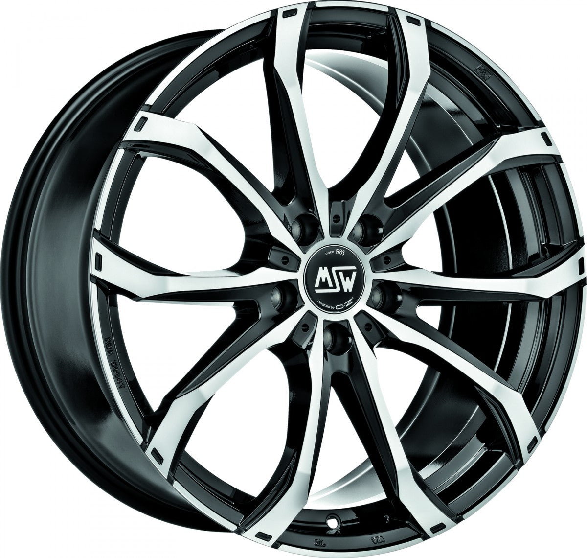 MSW 48 gloss black full polished Alufelge 8.5x20 Zoll ET45 LK 5x120 ML72.56