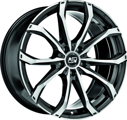 MSW 48 gloss black full polished 8.5x20 ET45 - LK5/108 ML73.1