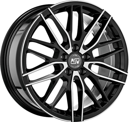 MSW 72 gloss black full polished Alufelge 7x17 Zoll ET40 LK 5x114.3 ML73.1