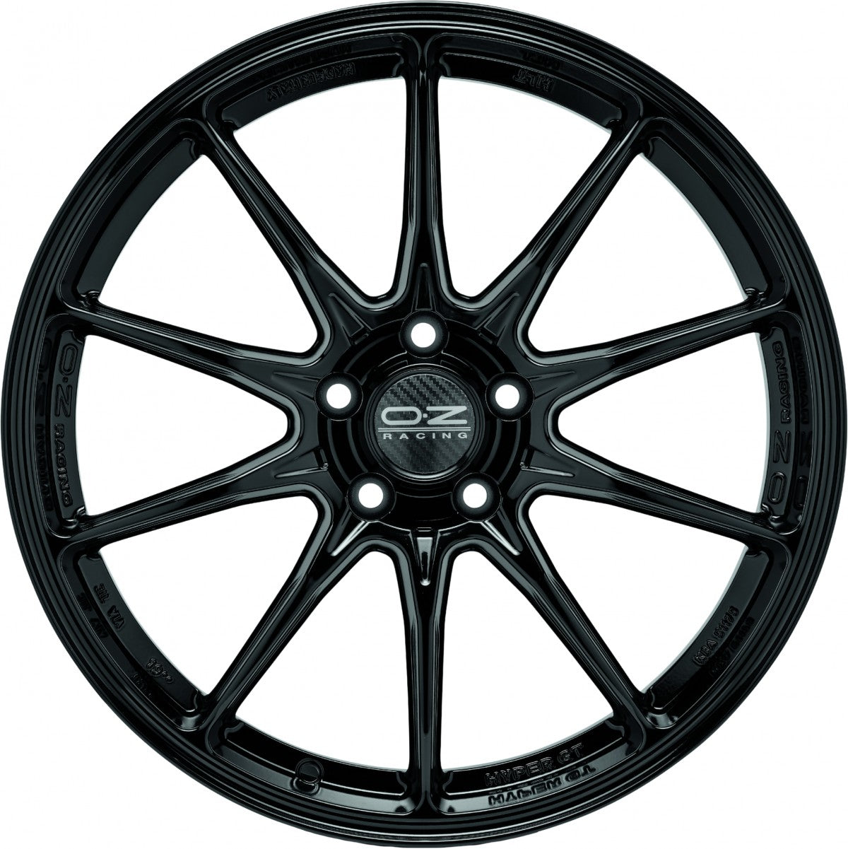 OZ Hyper GT HLT gloss black 8x18 ET35 - LK5/100 ML68