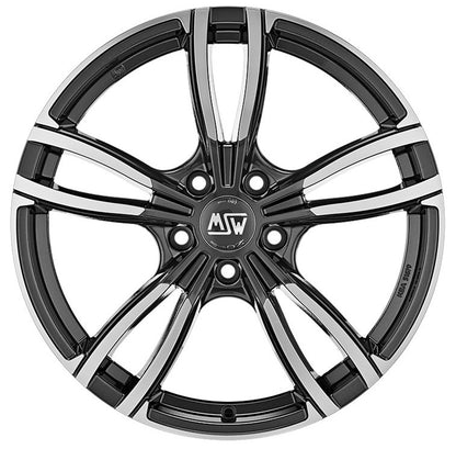 MSW 73 gloss dark grey full polished 8.5x18 ET37 - LK5/120 ML72.56