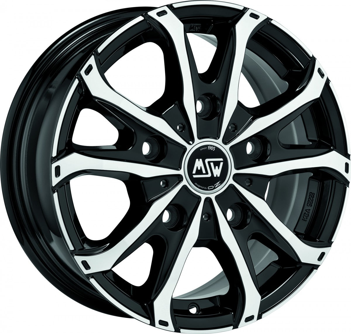 MSW 48 Van gloss black full polished Alufelge 6.5x16 Zoll ET55 LK 5x130 ML78.1