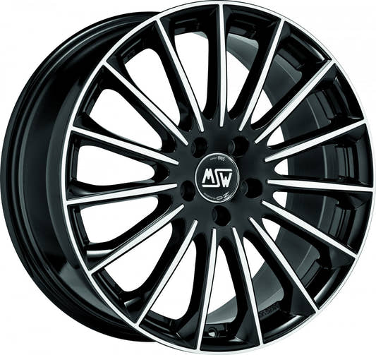 MSW 30 gloss black full polished Alufelge 8.5x19 Zoll ET29 LK 5x120 ML72.56