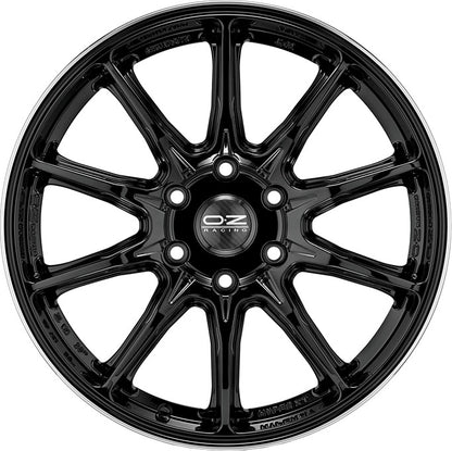 OZ Hyper XT HLT gloss black diamond lip 9x20 ET38 - LK6/114.3 ML66.1