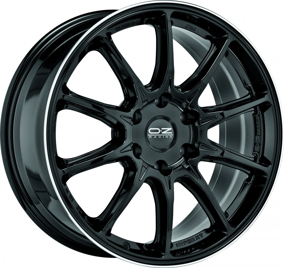 OZ Hyper XT HLT gloss black diamond lip 9x20 ET45 - LK6/139.7 ML93.1