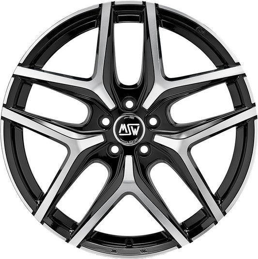 MSW 40 gloss black full polished 8.5x20 ET45 - LK5/120 ML72.56